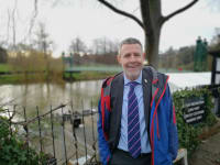 Chris pictured in front of the Frankwell bridge Shrewsbury