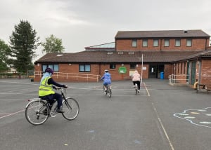 Ladies learning to cycle